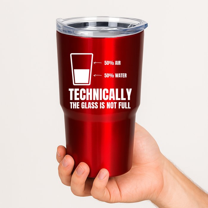 Glass Half Full Funny Technically Not Empty Sarcastic Tumbler