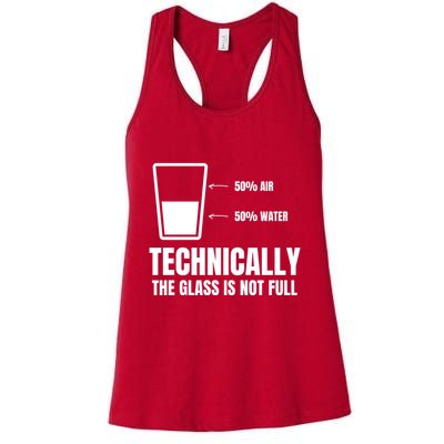 Glass Half Full Funny Technically Not Empty Sarcastic Womens Tank Top
