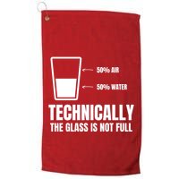 Glass Half Full Funny Technically Not Empty Sarcastic Golf Towel
