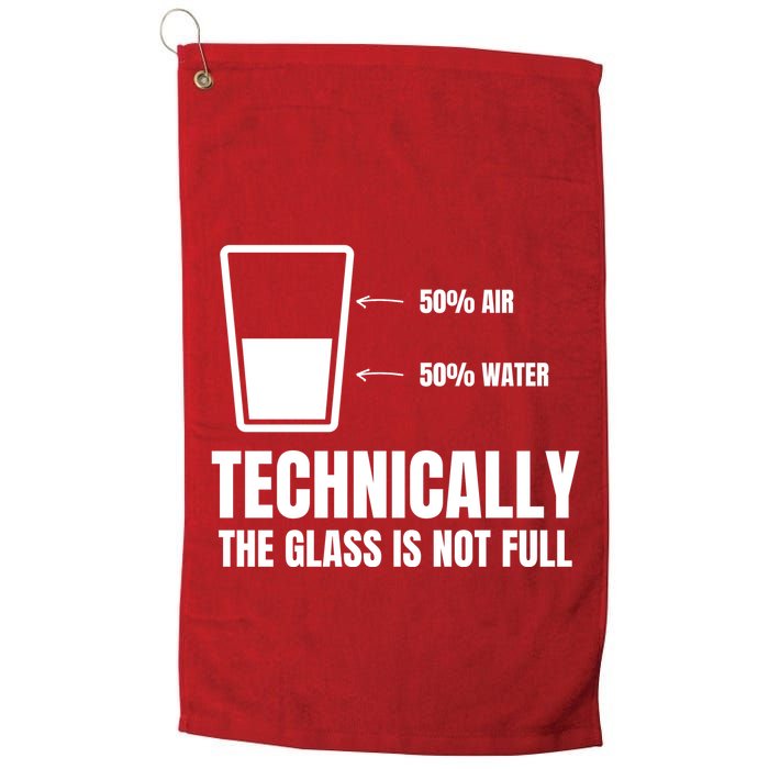 Glass Half Full Funny Technically Not Empty Sarcastic Golf Towel