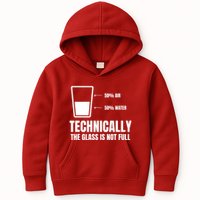 Glass Half Full Funny Technically Not Empty Sarcastic Kids Hoodie