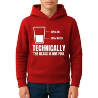 Glass Half Full Funny Technically Not Empty Sarcastic Kids Hoodie