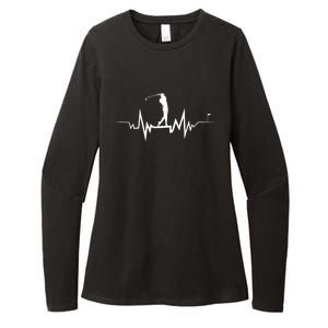 Golf Heartbeat Funny Design For Golfers Cool Gift Womens CVC Long Sleeve Shirt