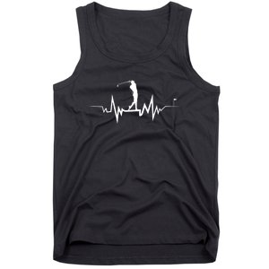 Golf Heartbeat Funny Design For Golfers Cool Gift Tank Top