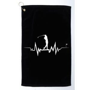 Golf Heartbeat Funny Design For Golfers Cool Gift Platinum Collection Golf Towel