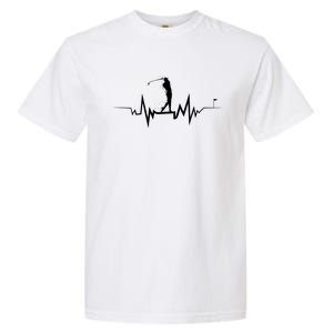 Golf Heartbeat Funny Design For Golfers Cool Gift Garment-Dyed Heavyweight T-Shirt