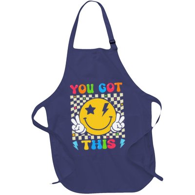Groovy Hippie Face You Got This Motivational Testing Day Full-Length Apron With Pockets