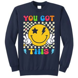 Groovy Hippie Face You Got This Motivational Testing Day Sweatshirt