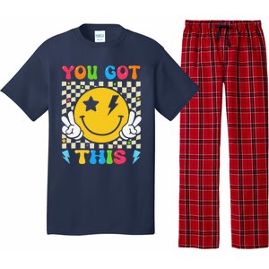 Groovy Hippie Face You Got This Motivational Testing Day Pajama Set