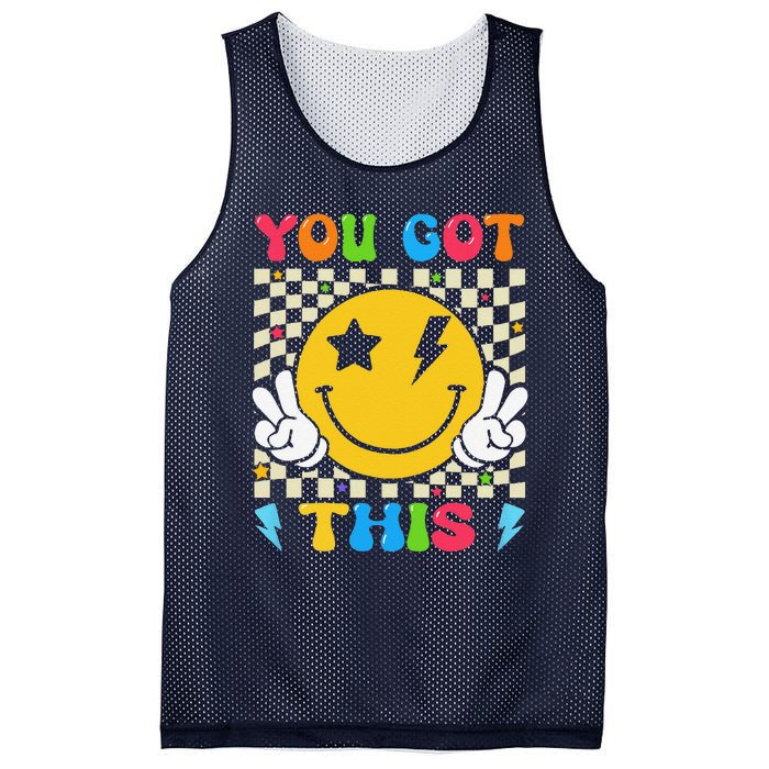 Groovy Hippie Face You Got This Motivational Testing Day Mesh Reversible Basketball Jersey Tank