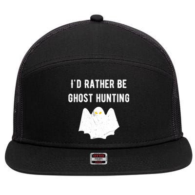 Ghost Hunter Funny Scary Haunted Spirit Chasing Paranormal Gift 7 Panel Mesh Trucker Snapback Hat