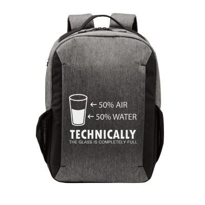 Glass Half Full Funny Techically Not Empty Sarcastic Vector Backpack