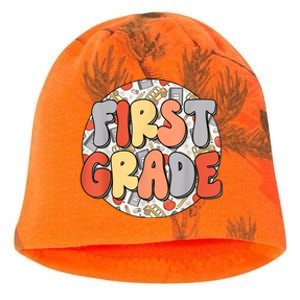 Groovy Happy First Day Of School Back To School Teacher Kids Kati - Camo Knit Beanie