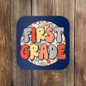 Groovy Happy First Day Of School Back To School Teacher Kids Coaster