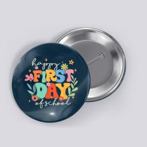 Groovy Happy First Day Of School Back To School Teacher Kids Button