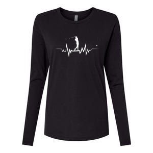 Golf Heartbeat Funny Design For Golfers Gift Womens Cotton Relaxed Long Sleeve T-Shirt