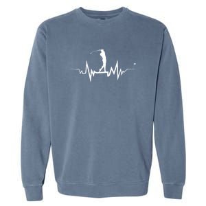 Golf Heartbeat Funny Design For Golfers Gift Garment-Dyed Sweatshirt