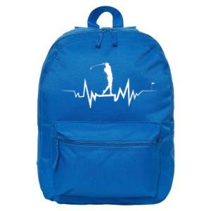 Golf Heartbeat Funny Design For Golfers Gift 16 in Basic Backpack