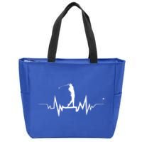 Golf Heartbeat Funny Design For Golfers Gift Zip Tote Bag