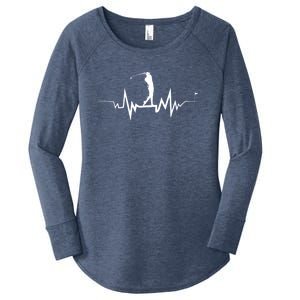 Golf Heartbeat Funny Design For Golfers Gift Women's Perfect Tri Tunic Long Sleeve Shirt