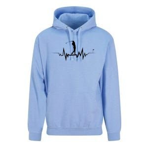 Golf Heartbeat Funny Design For Golfers Gift Unisex Surf Hoodie