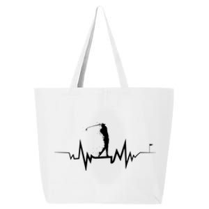 Golf Heartbeat Funny Design For Golfers Gift 25L Jumbo Tote