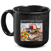 Greetings Huzz Funny Gen Z Gen Alpha Silly Cat Lollipop Meme 15oz Campfire Ceramic Mug