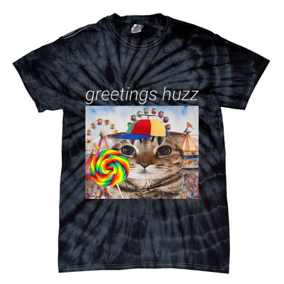 Greetings Huzz Funny Gen Z Gen Alpha Silly Cat Lollipop Meme Tie-Dye T-Shirt