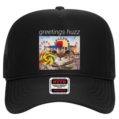 Greetings Huzz Funny Gen Z Gen Alpha Silly Cat Lollipop Meme Trucker Hat