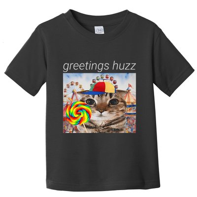 Greetings Huzz Funny Gen Z Gen Alpha Silly Cat Lollipop Meme Toddler T-Shirt