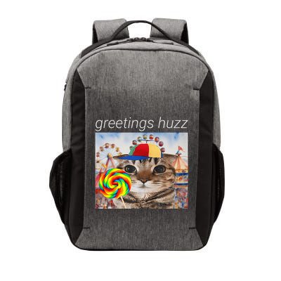 Greetings Huzz Funny Gen Z Gen Alpha Silly Cat Lollipop Meme Vector Backpack