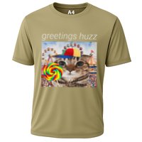 Greetings Huzz Funny Gen Z Gen Alpha Silly Cat Lollipop Meme Cooling Performance Crew T-Shirt