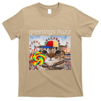 Greetings Huzz Funny Gen Z Gen Alpha Silly Cat Lollipop Meme T-Shirt