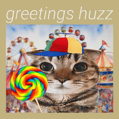 Greetings Huzz Funny Gen Z Gen Alpha Silly Cat Lollipop Meme T-Shirt