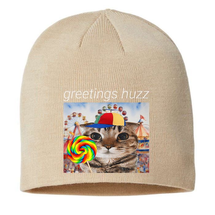 Greetings Huzz Funny Gen Z Gen Alpha Silly Cat Lollipop Meme Sustainable Beanie