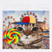 Greetings Huzz Funny Gen Z Gen Alpha Silly Cat Lollipop Meme Garment-Dyed Sweatshirt