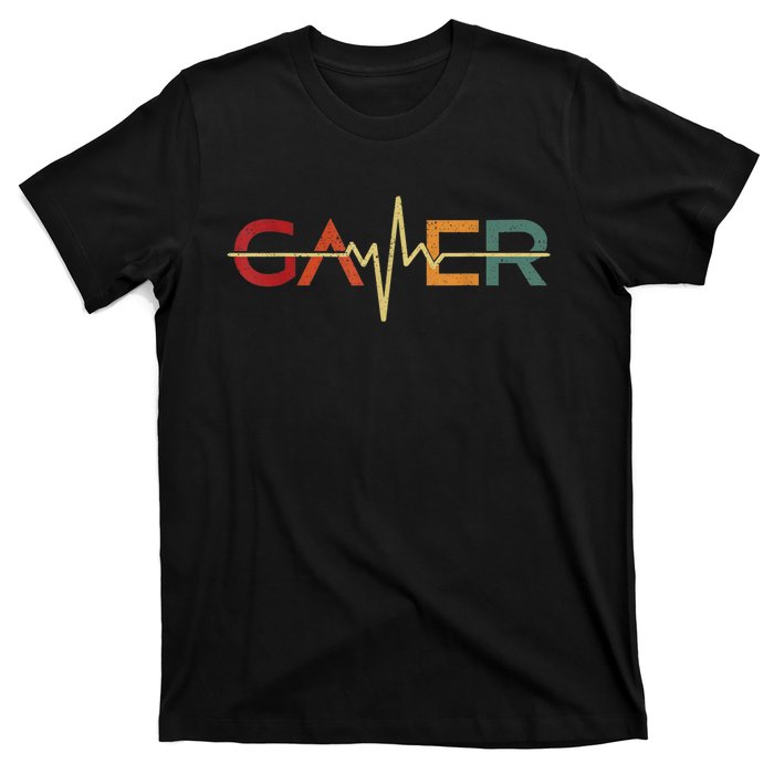 Gamer Heartbeat Funny Video Games Lover Gift T-Shirt