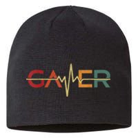 Gamer Heartbeat Funny Video Games Lover Gift Sustainable Beanie