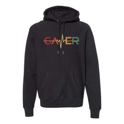 Gamer Heartbeat Funny Video Games Lover Gift Premium Hoodie