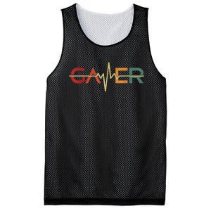 Gamer Heartbeat Funny Video Games Lover Gift Mesh Reversible Basketball Jersey Tank