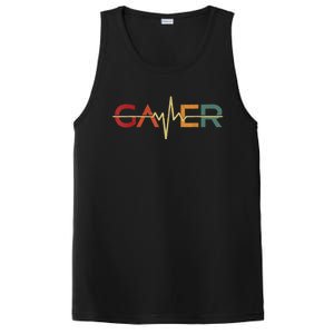 Gamer Heartbeat Funny Video Games Lover Gift PosiCharge Competitor Tank