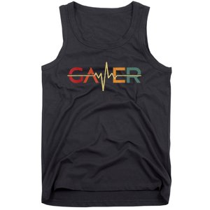 Gamer Heartbeat Funny Video Games Lover Gift Tank Top