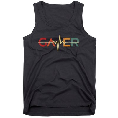 Gamer Heartbeat Funny Video Games Lover Gift Tank Top