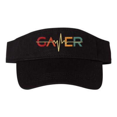 Gamer Heartbeat Funny Video Games Lover Gift Valucap Bio-Washed Visor