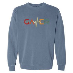 Gamer Heartbeat Funny Video Games Lover Gift Garment-Dyed Sweatshirt