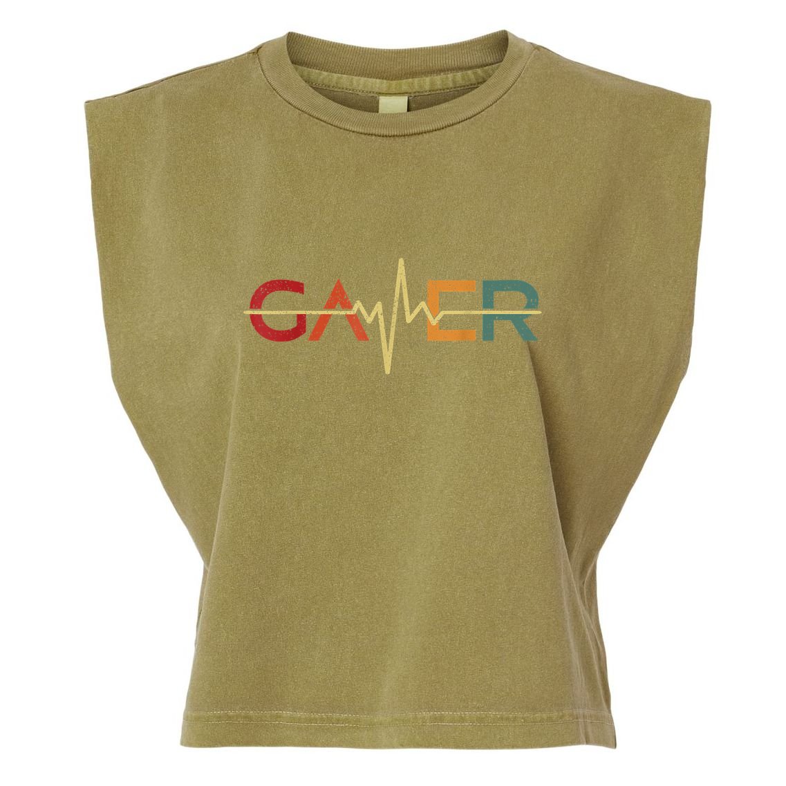 Gamer Heartbeat Funny Video Games Lover Gift Garment-Dyed Women's Muscle Tee