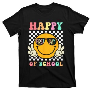 Groovy Happy First Day Of School Teacher Back To School T-Shirt