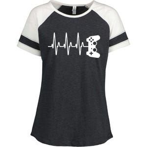 Gamer Heartbeat For Gaming Gift Enza Ladies Jersey Colorblock Tee