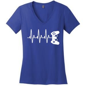 Gamer Heartbeat For Gaming Gift Women's V-Neck T-Shirt