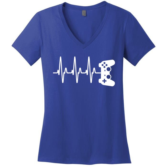 Gamer Heartbeat For Gaming Gift Women's V-Neck T-Shirt